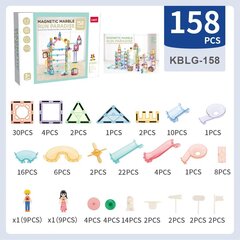 Магнитный конструктор KEBO - трасса с шариками, 158 деталей цена и информация | Конструкторы и кубики | pigu.lt