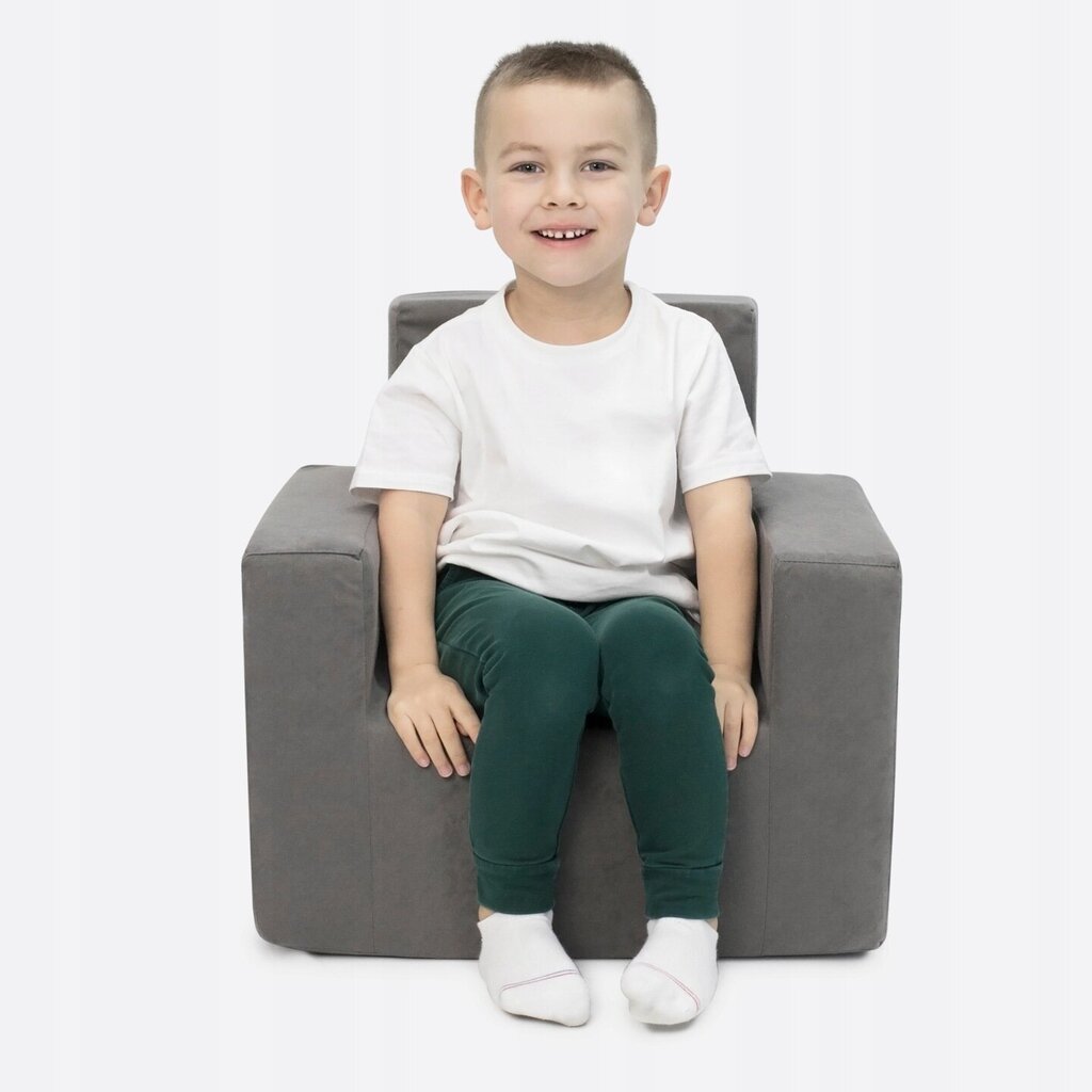 Vaikiškas fotelis Badum Classic, pilkas kaina ir informacija | Vaikiški sėdmaišiai, foteliai, pufai | pigu.lt