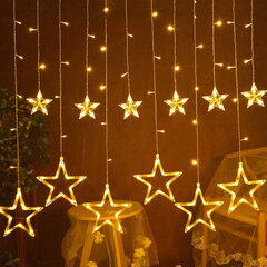 Kalėdinės lemputės su žvaigždžių dekoracijomis Livman XY-002, 138 LED, 5.5m kaina ir informacija | Girliandos | pigu.lt
