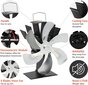 Orkaitės ventiliatorius su 6 sparnuotėmis/ židinio ventiliatorius šilumos pūstuvas + termometras цена и информация | Priedai šildymo įrangai | pigu.lt