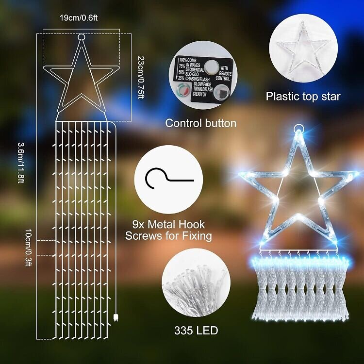 Girlianda, 335 LED, 3.3m kaina ir informacija | Girliandos | pigu.lt