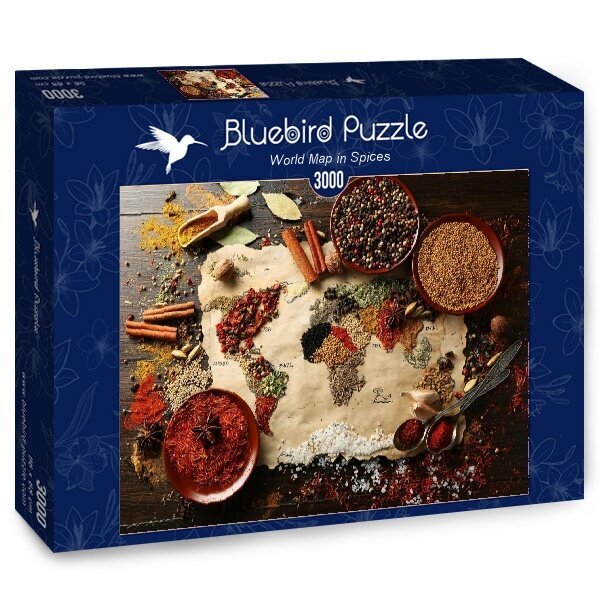 Dėlionė pasaulio žemėlapis prieskoniuose Bluebird Puzzle, 3000 d. цена и информация | Dėlionės (puzzle) | pigu.lt