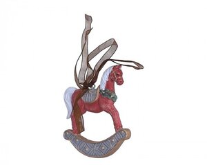 Керамическая лошадка-качалка, красная, 8см. цена и информация | Праздничные декорации | pigu.lt