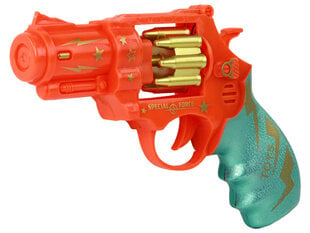Šviečiantis žaislinis pistoletas, oranžinis kaina ir informacija | Žaislai berniukams | pigu.lt