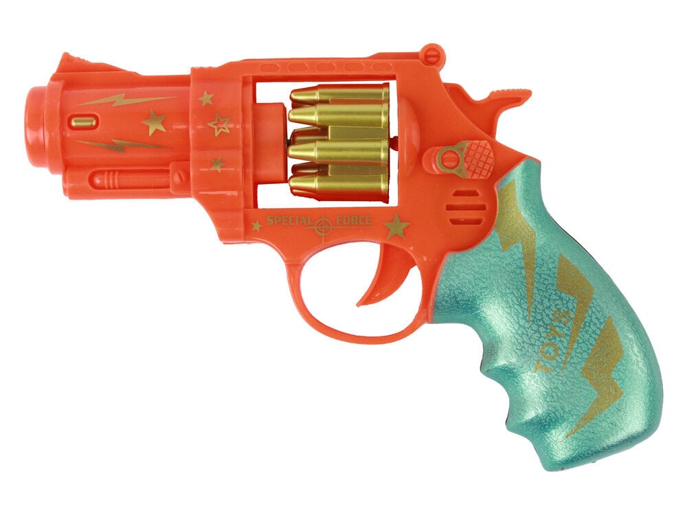 Šviečiantis žaislinis pistoletas, oranžinis kaina ir informacija | Žaislai berniukams | pigu.lt
