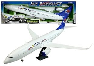 Žaislinis keleivinis lėktuvas su stovu su šviesos ir garso efektais 80 cm kaina ir informacija | Žaislai berniukams | pigu.lt