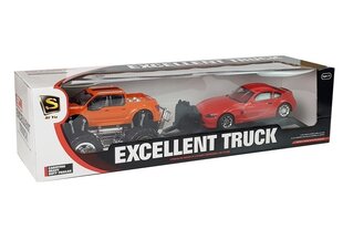 Sunkvežimis monstras su priekaba ir BMW automobiliu 58 cm kaina ir informacija | Žaislai berniukams | pigu.lt