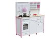 Medinė virtuvėlė vaikams, baltai rožinė цена и информация | Žaislai mergaitėms | pigu.lt