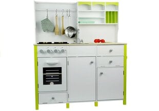 Medinė virtuvėlė vaikams, baltai žalia kaina ir informacija | Žaislai mergaitėms | pigu.lt