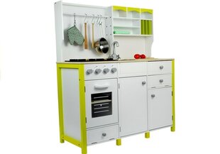 Детская деревянная мини-кухня, белая и зеленая цена и информация | Игрушки для девочек | pigu.lt