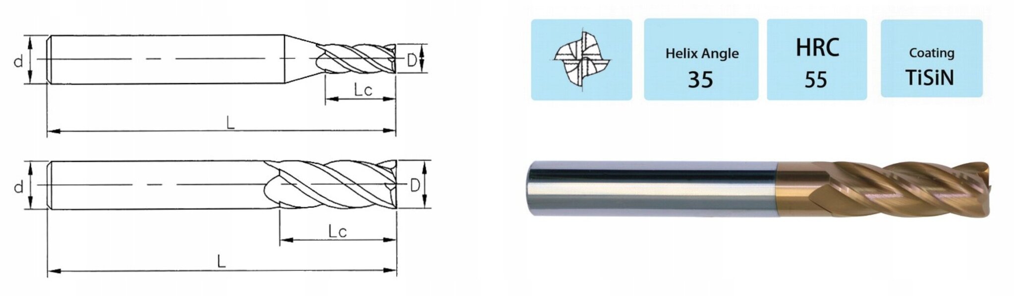 Priedas frezoms Ralmetal VHM 55 HRC цена и информация | Frezos | pigu.lt