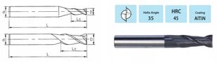 Радиусная фреза VHM 3 x R1 x 4D x 50 мм 45 HRC цена и информация | Фрезы | pigu.lt