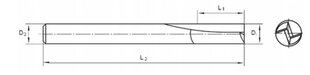 Радиусная фреза VHM 3 x R1 x 4D x 50 мм 45 HRC цена и информация | Фрезы | pigu.lt