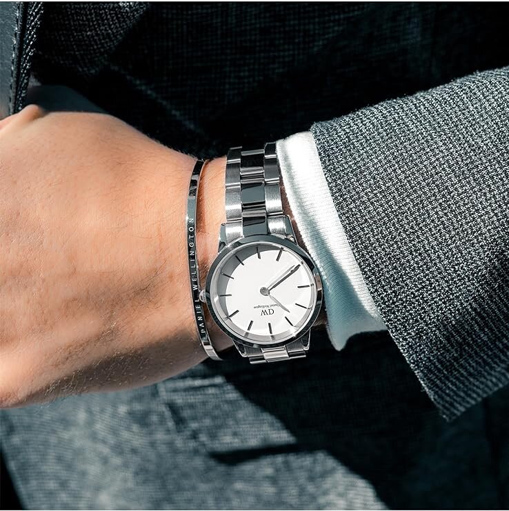 Daniel Wellington vyriškas laikrodis, sidabrinis kaina ir informacija | Vyriški laikrodžiai | pigu.lt