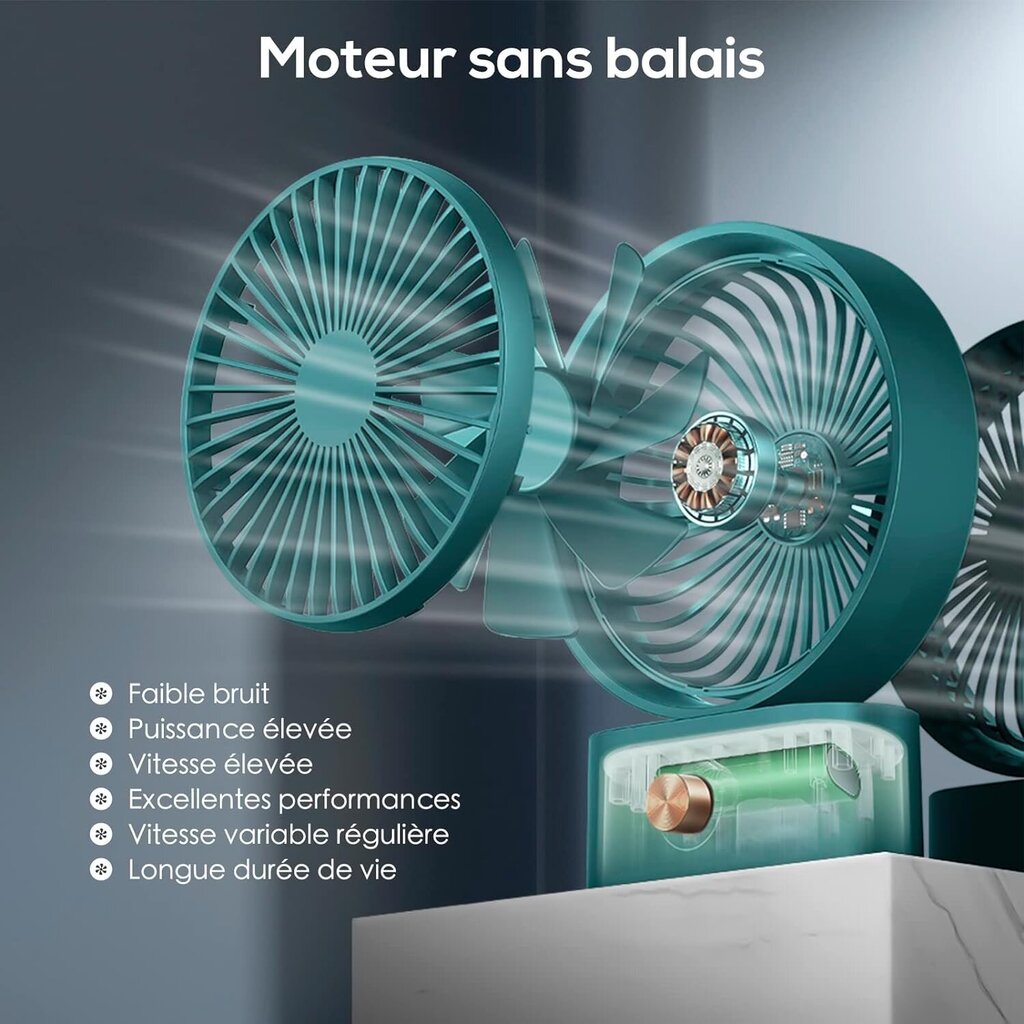 Настольный вентилятор AINSEALA, F45, мощный и тихий, 10 настроек скорости,  зеленый цена | pigu.lt