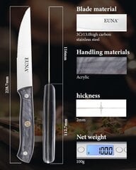 Набор ножей для стейка EUNA, 4 шт., эргономичная ручка, антипригарное покрытие цена и информация | Ножи и аксессуары для них | pigu.lt