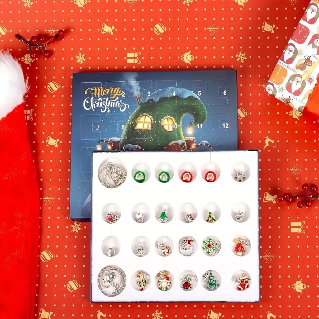 Advento kalendorius Merry Christmas su papuošalais, 24 d. цена и информация | Žaislai mergaitėms | pigu.lt