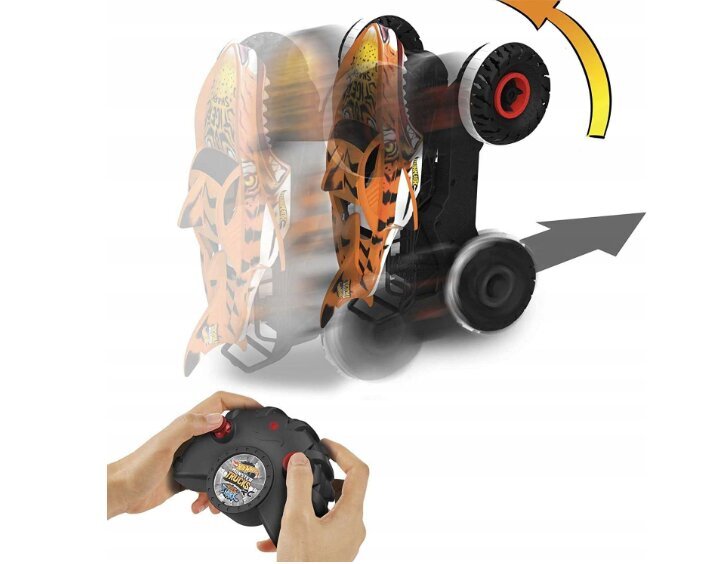 Nuotoliniu būdu valdoma mašinėlė Hot Wheels Monster Trucks Tiger ir pliušinė katė kaina ir informacija | Žaislai berniukams | pigu.lt