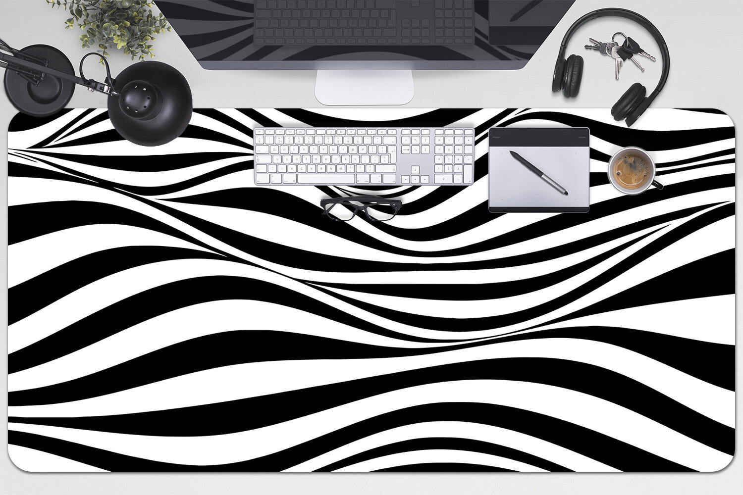 Decormat Black and White Waves цена и информация | Pelės | pigu.lt