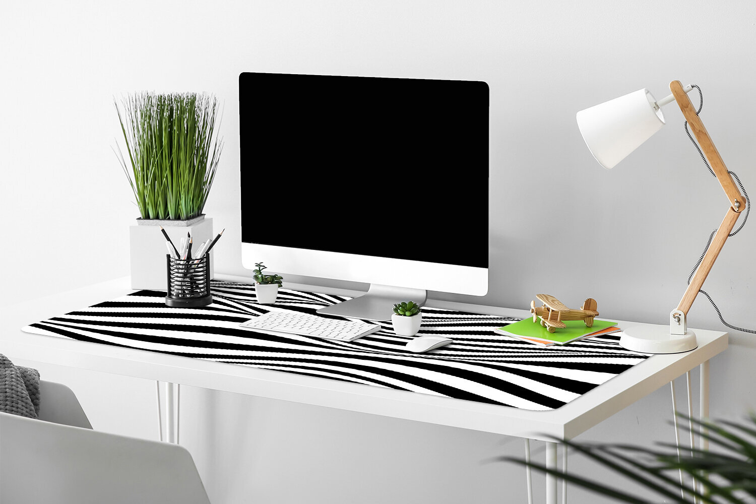 Decormat Black and White Waves цена и информация | Pelės | pigu.lt