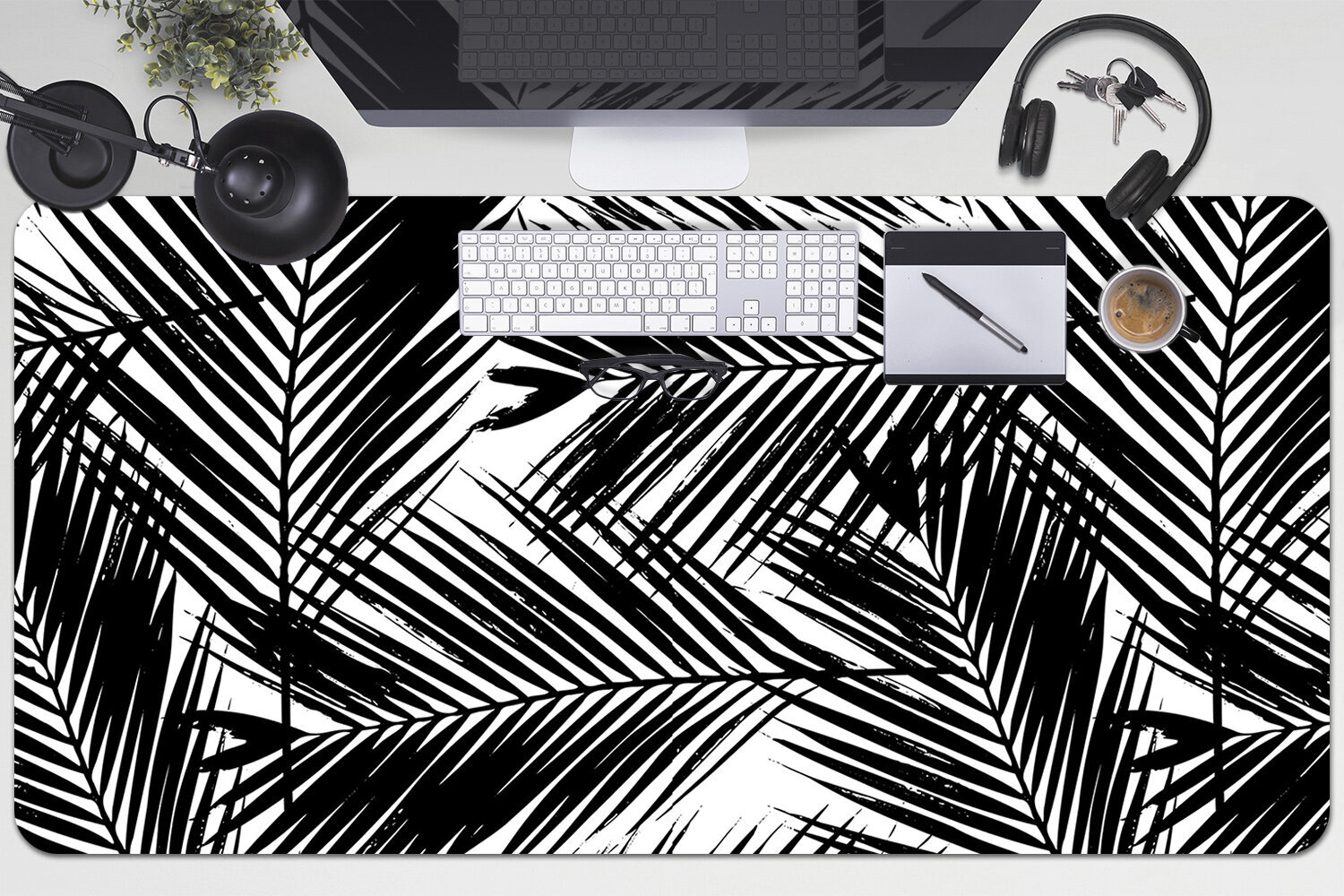 Decormat Black Palm Leaves kaina ir informacija | Pelės | pigu.lt