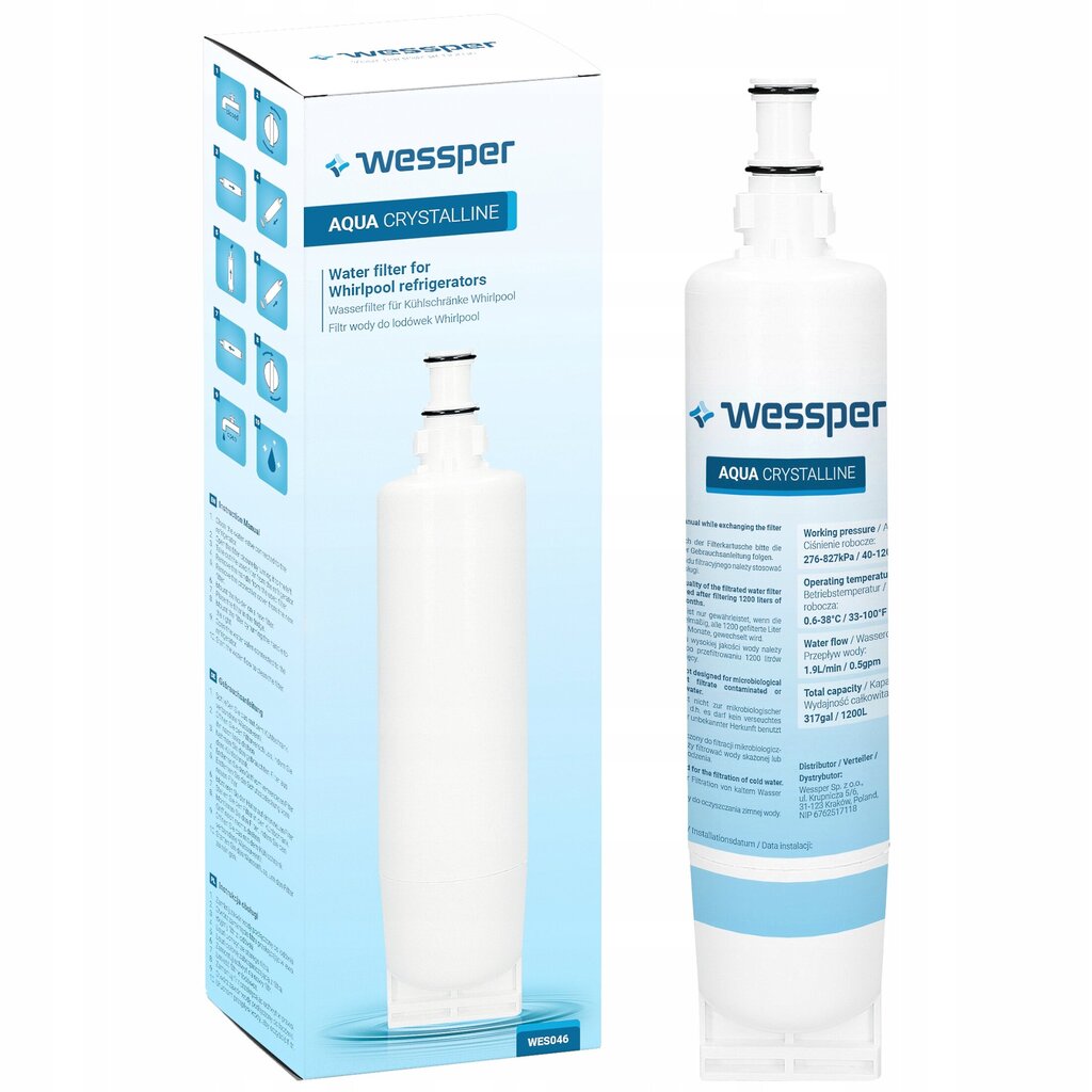 Wessper Aqua Crystalline, 1 vnt. цена и информация | Vandens filtrai | pigu.lt