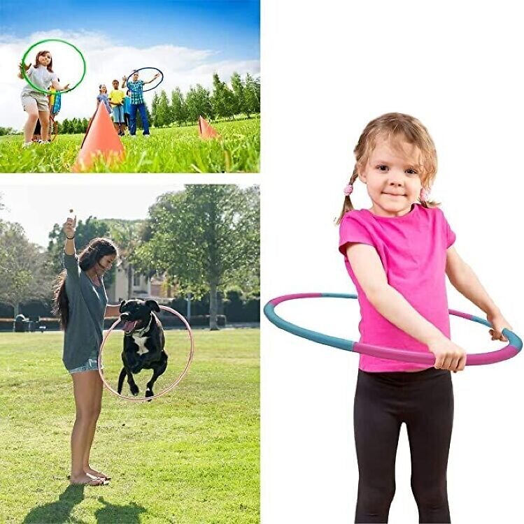 Gimnastikos lankas Hula Hoop, 73cm, rožinis/mėlynas kaina ir informacija | Gimnastikos lankai ir lazdos | pigu.lt