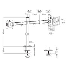 Sbox LCD-352/2-2 kaina ir informacija | Monitorių laikikliai | pigu.lt