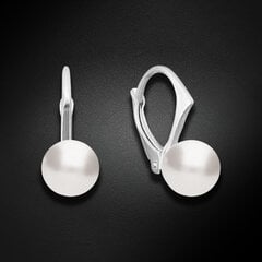 Sidabriniai auskarai moterims DiamondSky „Rani (White)“ su Swarovski perlais DS02A660 kaina ir informacija | Auskarai | pigu.lt