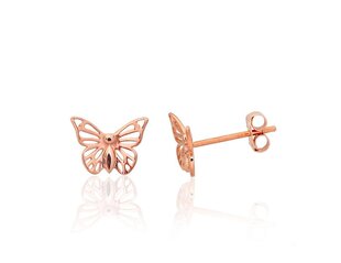 Auksiniai auskarai moterims Diamond Sky "Golden Butterfly VIII" DS02A673 kaina ir informacija | Auskarai | pigu.lt