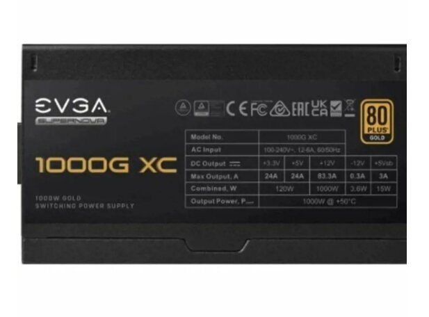 EVGA SuperNOVA 1000G XC (520-5G-1000-K2) цена и информация | Maitinimo šaltiniai (PSU) | pigu.lt