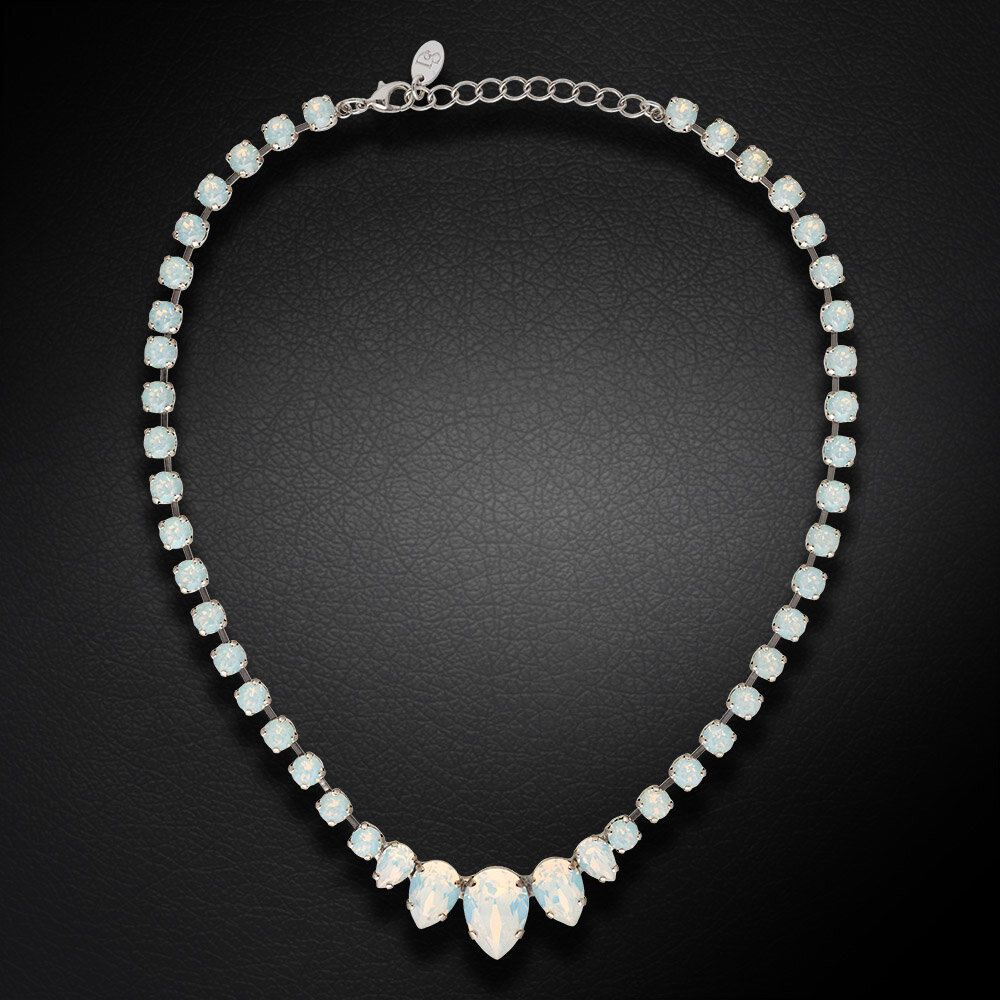 Kaklo papuošalas moterims DiamondSky „Leonora (White Opal)“ su Swarovski kristalais DS00N119 цена и информация | Kaklo papuošalai | pigu.lt