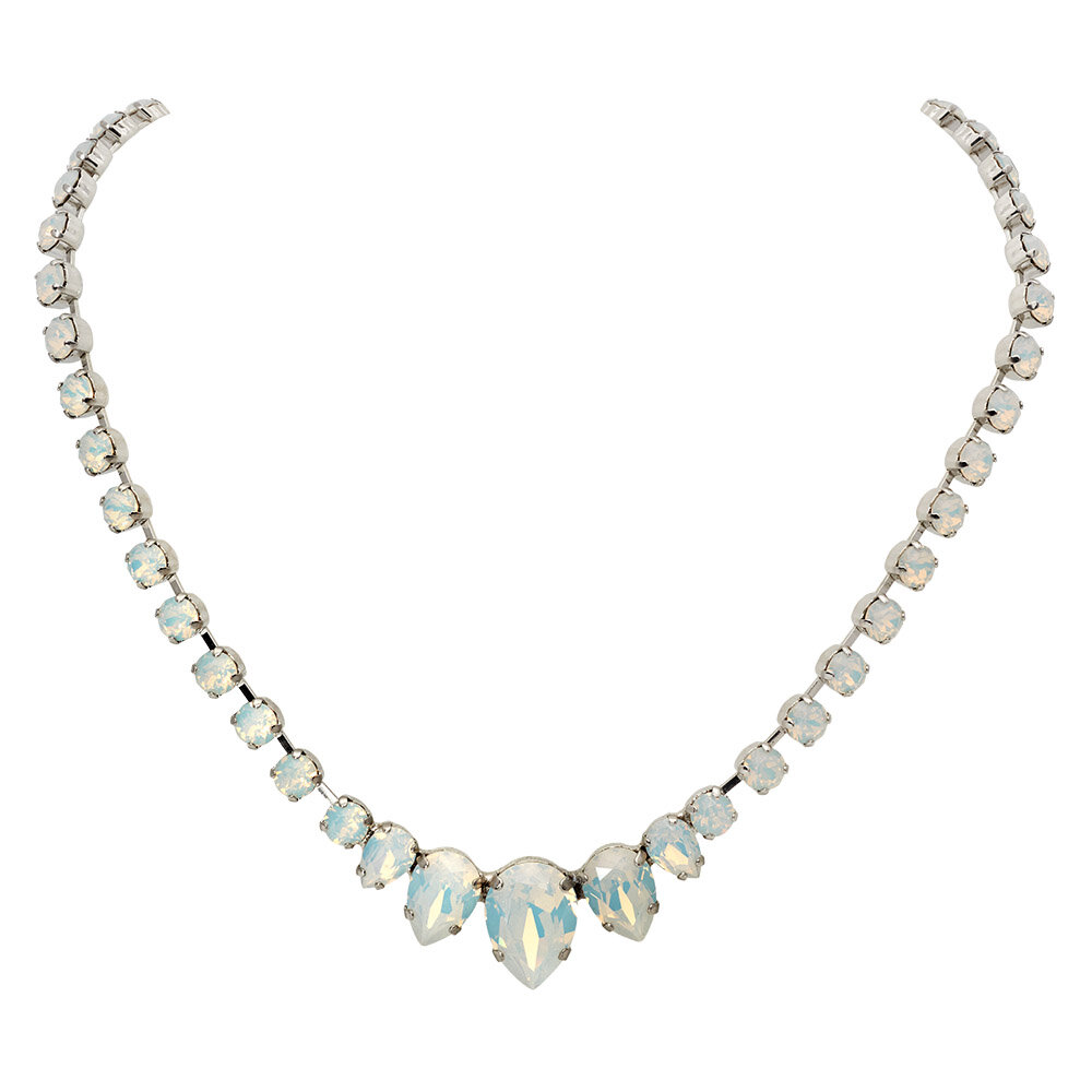 Kaklo papuošalas moterims DiamondSky „Leonora (White Opal)“ su Swarovski kristalais DS00N119 цена и информация | Kaklo papuošalai | pigu.lt