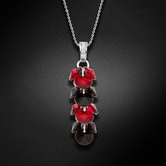 Kaklo papuošalas moterims DiamondSky "Flamenco (Scarlet / Jet)" su Swarovski kristalais DS01K588 kaina ir informacija | Kaklo papuošalai | pigu.lt