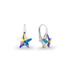 Sidabriniai auskarai moterims DiamondSky „Starfall (Aurora Borealis)“ su Swarovski kristalais DS02A634 kaina ir informacija | Auskarai | pigu.lt