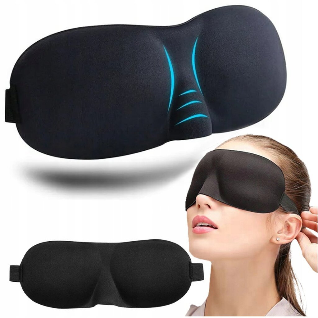 3D miego kaukė unisex, juoda цена и информация | Naktiniai, pižamos moterims | pigu.lt