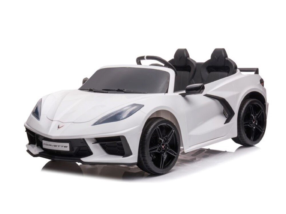 Dvivietis vaikiškas elektromobilis Corvette Stingray, baltas kaina ir informacija | Elektromobiliai vaikams | pigu.lt