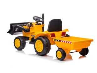 Детский электромобиль Bulldozer с прицепом, 12 Вольт, одноместный, желтый цена и информация | Электромобили для детей | pigu.lt