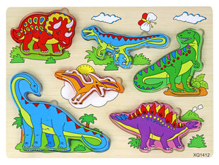Medinė dėlionė Dinozaurai, 11 d. kaina ir informacija | Dėlionės (puzzle) | pigu.lt
