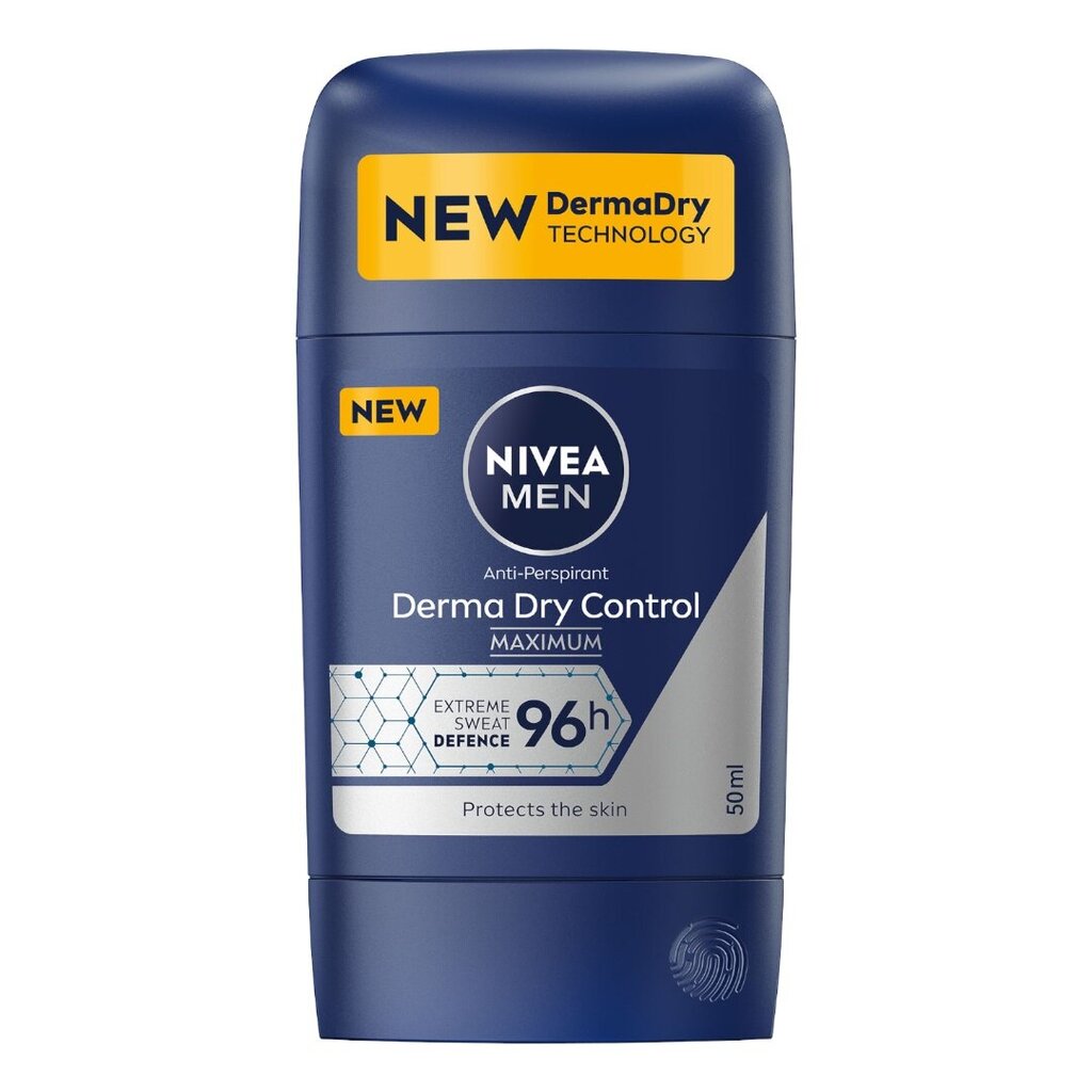 Pieštukinis dezodorantas Nivea Men Derma Dry Control, 50 ml kaina ir informacija | Dezodorantai | pigu.lt