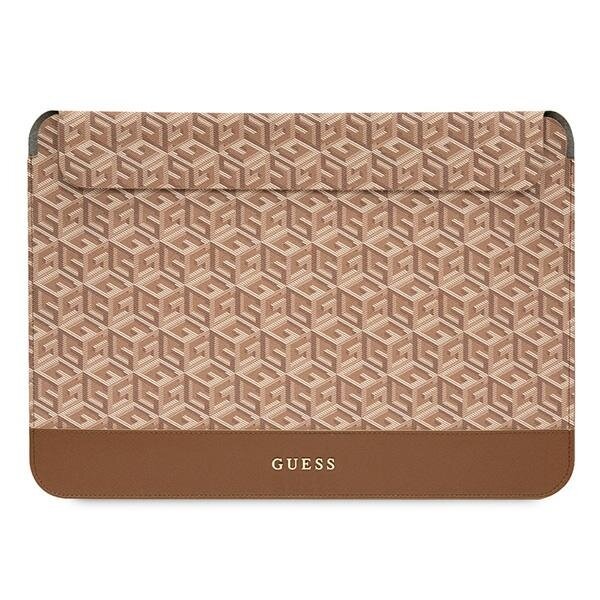 Guess Sleeve GUCS16HGCFSEW 16" brązowy|brown GCube Stripes GUCS16HGCFSEW kaina ir informacija | Moteriškos rankinės | pigu.lt