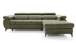Угловой диван LARS MINI - L-образный мягкий уголок (цвет: оливковый, оттоманка: правая) цена и информация | Угловые диваны | pigu.lt