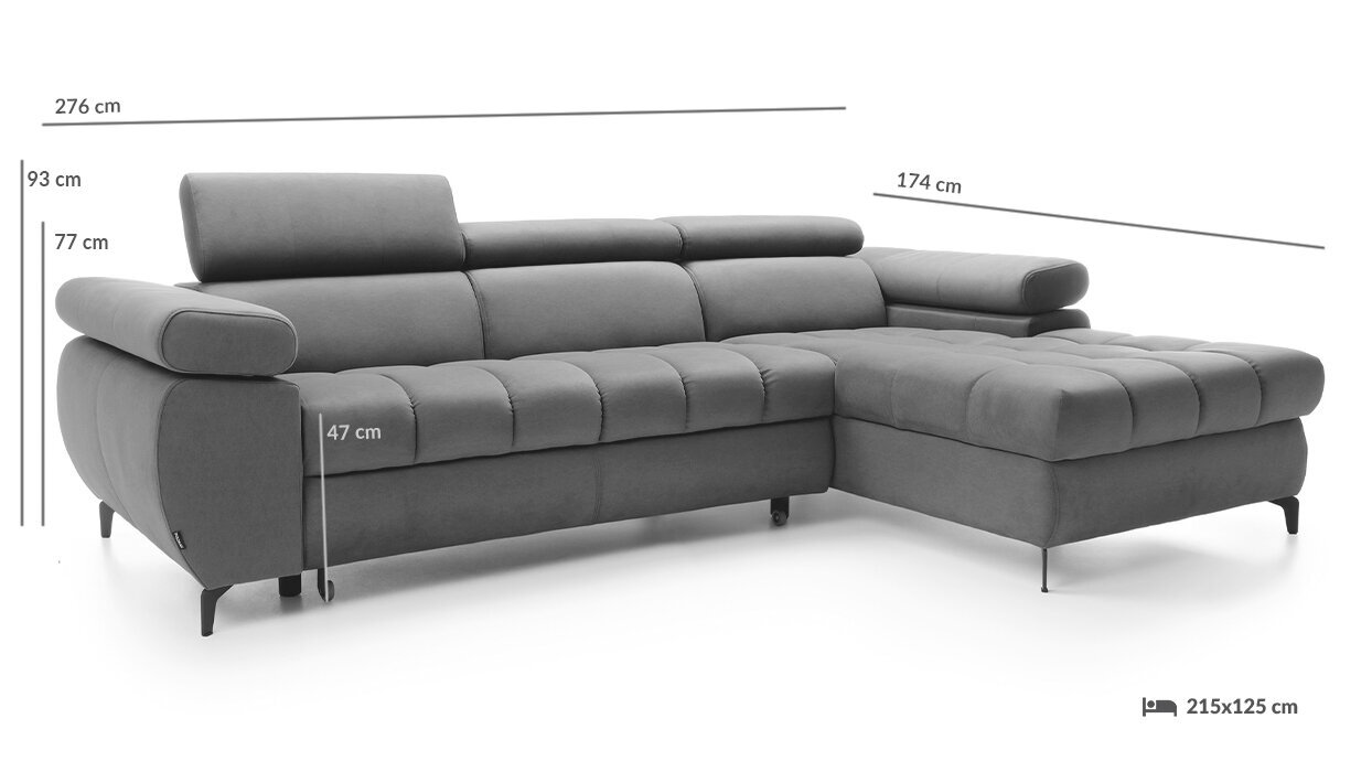 Kampinė sofa Lars Mini, žalia kaina ir informacija | Minkšti kampai | pigu.lt