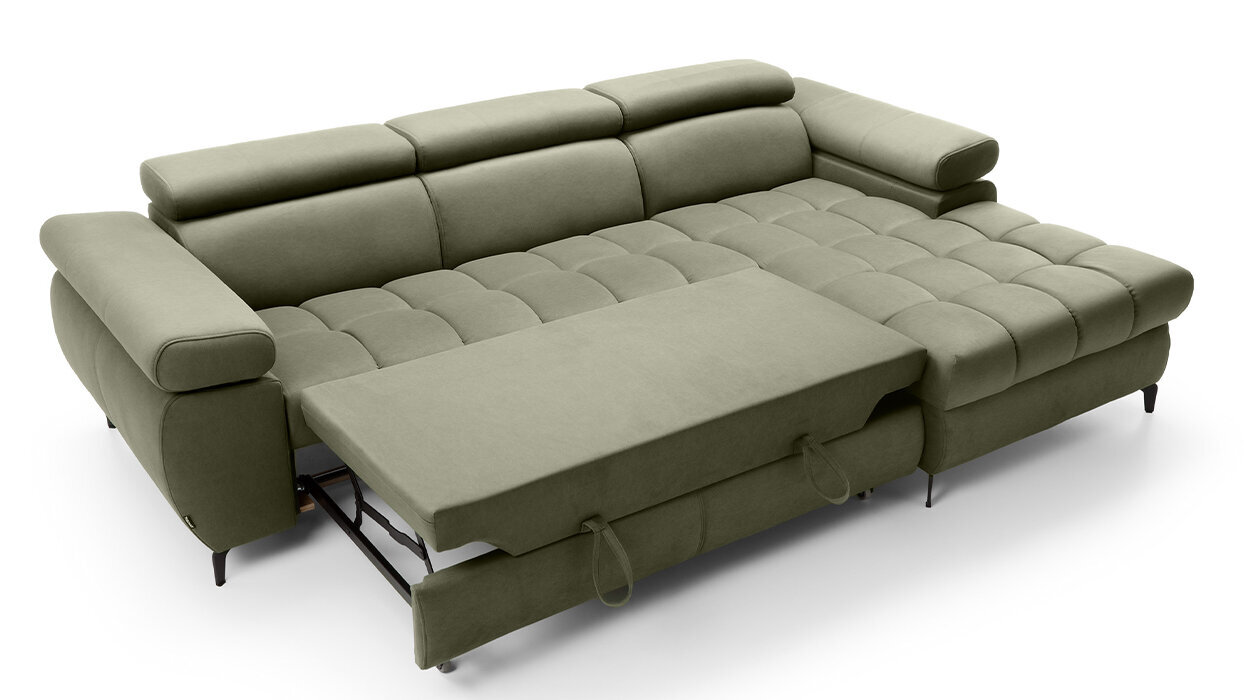 Kampinė sofa Lars Mini, žalia kaina ir informacija | Minkšti kampai | pigu.lt