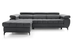 Угловой диван LARS MINI - L-образный мягкий уголок (цвет: серый, оттоманка: справа) цена и информация | Угловые диваны | pigu.lt