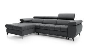 Угловой диван LARS MINI - L-образный мягкий уголок (цвет: серый, оттоманка: справа) цена и информация | Угловые диваны | pigu.lt