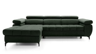 Угловой диван LARS MINI - L-образный мягкий уголок (цвет: оливковый, оттоманка: слева) цена и информация | Угловые диваны | pigu.lt