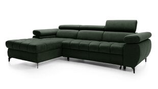 Угловой диван LARS MINI - L-образный мягкий уголок (цвет: оливковый, оттоманка: слева) цена и информация | Угловые диваны | pigu.lt