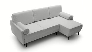Угловой диван MELVA - L-образный мягкий уголок (цвет: серый, оттоманка: правая) цена и информация | Угловые диваны | pigu.lt