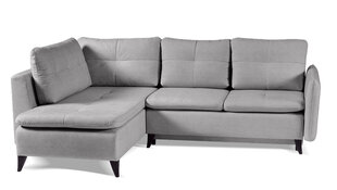 Угловой диван NAVARA - L-образный мягкий уголок, кушетка, гостиная зона, универсальный (цвет: светло-серый пуфик: UNI) цена и информация | Угловые диваны | pigu.lt